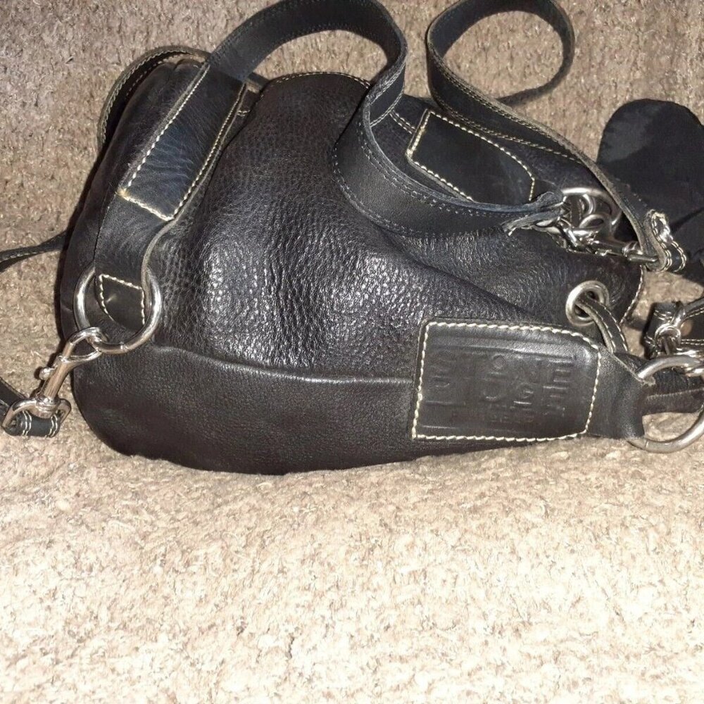 Stone Ridge-Genuine Thick Black Leather-Backpack-2 Back Straps-1 Top Handle-NM - Picture 3 of 8